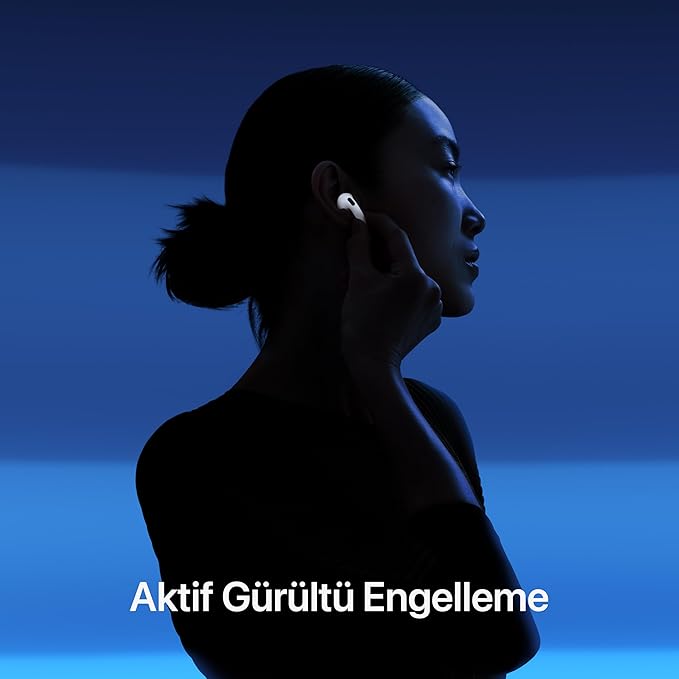 Apple AirPods 4.Nesil ANC Kablosuz Kulaklık, Bluetooth Kulaklık, Aktif Gürültü Engelleme, Adaptif Ses, Şeffaf Mod, Kişiselleştirilmiş Uzamsal Ses, USB-C Şarj Kutusu, Kablosuz Şarj, H2 Çip