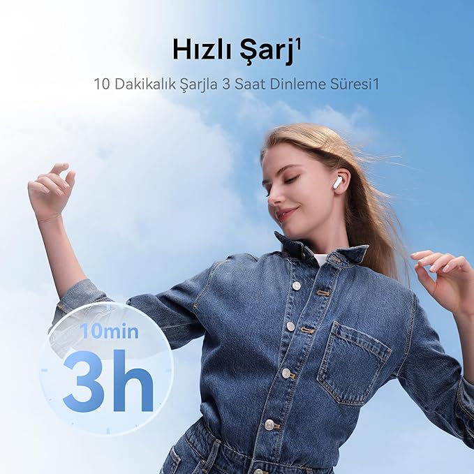 HUAWEI FreeBuds SE 2, 40 Saatlik Pil Ömrü, Canlı Renkler ve Taşınabilir Tasarım, 10 Dakikalık Şarjla 3 Saat Müzik Keyfi, IP54 Toz ve Su Sıçramasına Dayanıklılık, Güçlü Bluetooth 5.3 Bağlantısı, Beyaz