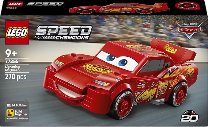 LEGO Speed Champions | Şimşek McQueen 77255 – 9 Yaş ve Üzeri Çocuklar için 'Lightyear' Baskılı Lastikler ve Ünlü Far Çıkartmaları İçeren Oyuncak Yapım Seti, Yaratıcı Hediye Fikri (270 Parça)