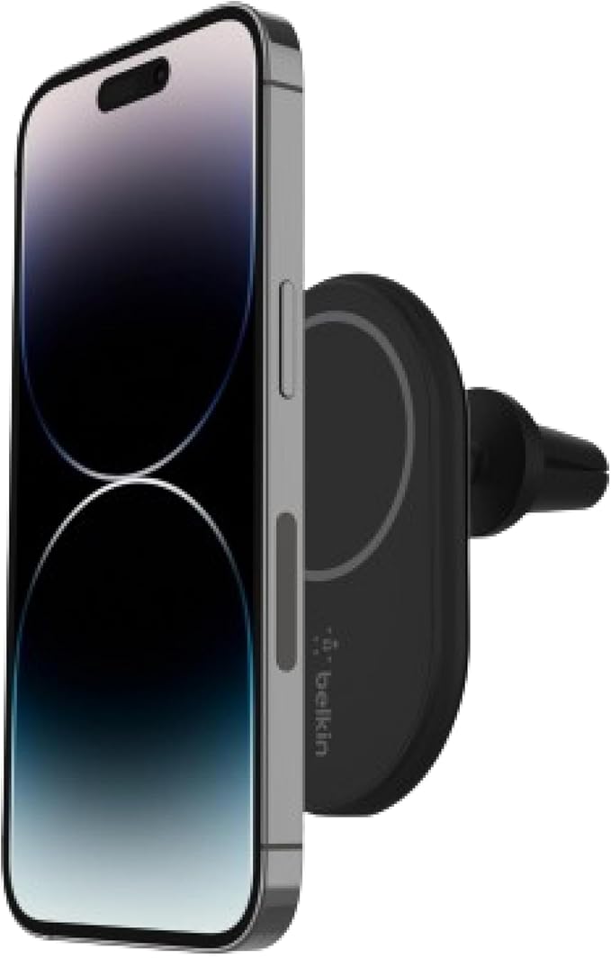 Belkin BoostCharge Kablosuz Şarj Manyetik Araç Telefonu Montaj Tutacağı, MagSafe Etkinleştirilmiş aygıtlar ile uyumlu (Kablo Dahil)