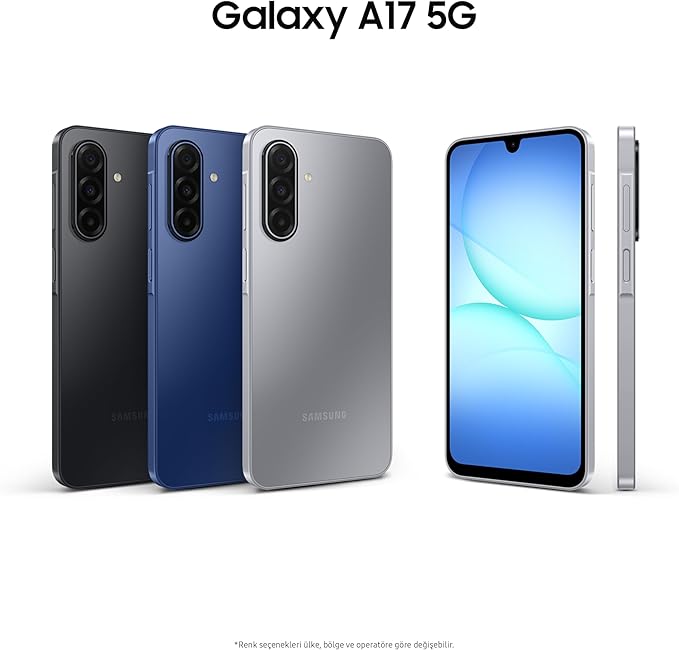 Samsung Galaxy A17 5G, Android Akıllı Telefon, 8GB RAM, 256GB Hafıza, Gri, Büyük Ekran, 50MP OIS Kamera (Samsung Türkiye Garantili)