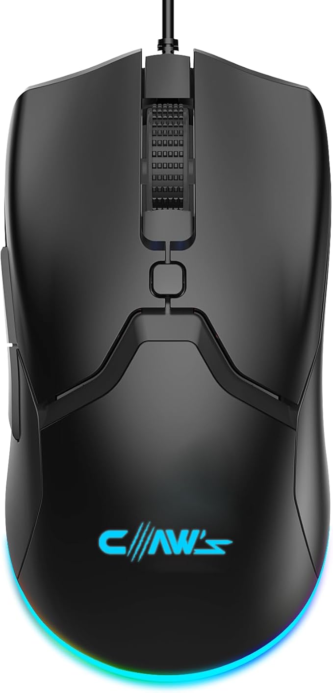 Claw's Cerberus PixArt PAW3519 Sensörlü 4200 Dpi Wide RGB Özel ABS Doku Kablolu Gaming Mouse - Siyah