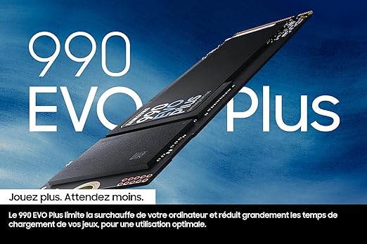 Samsung Dahili SSD 990 Evo Plus NVMe M.2 PCIe 4.0 x 4/5.0x2, 1 TB, 7150MB/s'ye kadar Okuma Hızı, Akıllı Turbo Write 2.0, Oyun ve Çalışma için Mükemmel, MZ-V9S1T0BW