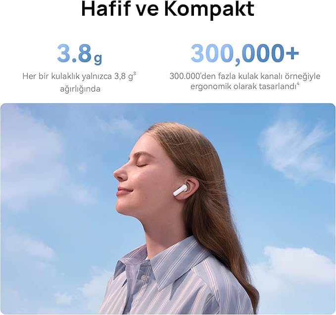 HUAWEI FreeBuds SE 2, 40 Saatlik Pil Ömrü, Canlı Renkler ve Taşınabilir Tasarım, 10 Dakikalık Şarjla 3 Saat Müzik Keyfi, IP54 Toz ve Su Sıçramasına Dayanıklılık, Güçlü Bluetooth 5.3 Bağlantısı, Beyaz