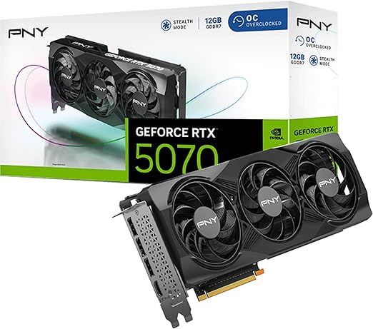 PNY GeForce RTX 5070 12GB OC GDDR7 192-Bit, DLSS 4, Ray Tracing, PCIe 5.0, 1440p/4K Gaming Ekran Kartı – VCG507012TFXPB1-O
