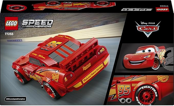 LEGO Speed Champions | Şimşek McQueen 77255 – 9 Yaş ve Üzeri Çocuklar için 'Lightyear' Baskılı Lastikler ve Ünlü Far Çıkartmaları İçeren Oyuncak Yapım Seti, Yaratıcı Hediye Fikri (270 Parça)