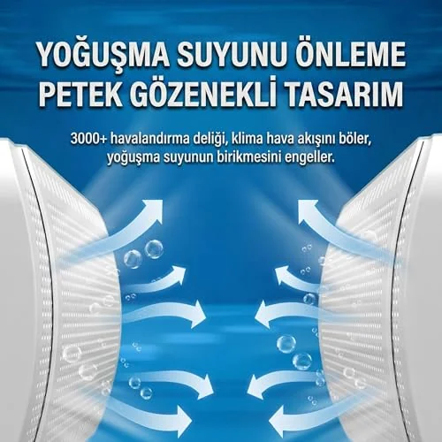 Coverzone Coverzone Ayarlanabilir Split Tipi Klima Hava Yönlendirici Filtre 57-96 cm, Klima Siperliği, Çarpma Önleyici Aparat, Ayarlı Deflektör, Rüzgar Kesici, Şeffaf Dayanıklı Tasarım, Beyaz
