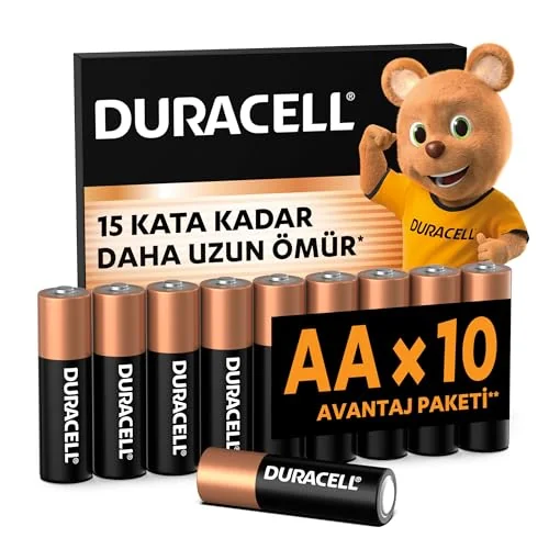 Duracell Duracell AA Alkalin Kalem Pil (10'Lu Paket) 1,5 V Lr6/Mn1500