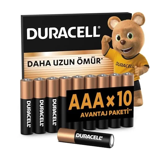 Duracell Duracell Basic AAA Alkalin Ince Kalem Pil (10'Lu Paket) – 1,5V – Daha Uzun Ömürlü – Günlük Cihazlar Için Güvenilir Güç – Plastik Içermeyen Ambalaj - Mn2400