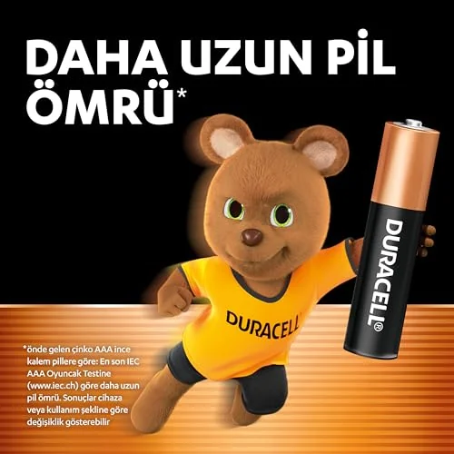 Duracell Duracell Basic AAA Alkalin Ince Kalem Pil (10'Lu Paket) – 1,5V – Daha Uzun Ömürlü – Günlük Cihazlar Için Güvenilir Güç – Plastik Içermeyen Ambalaj - Mn2400