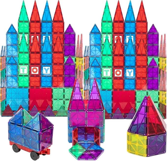 Playmags 50 Parça +6 Parça Ekstra Manyetik Blok Set I Renkli ve Dayanıklı| Araba Dahil STEM Eğitici Oyuncak | Motor Becerilerini ve Yaratıcılığı Destekler