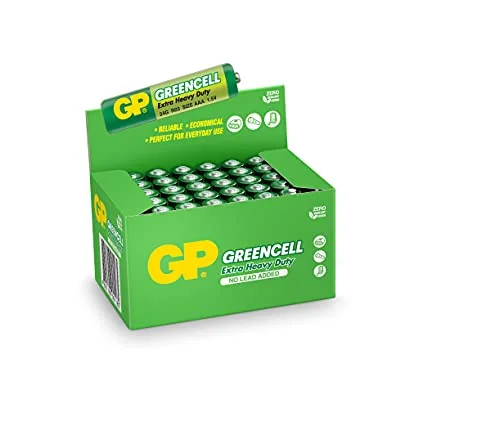 GP Batteries GP Batteries GP24G Greencell R03/1212/AAA İnce Pil, 1.5 Volt, 40'lı Kutu, Yeşil/Sarı/Beyaz
