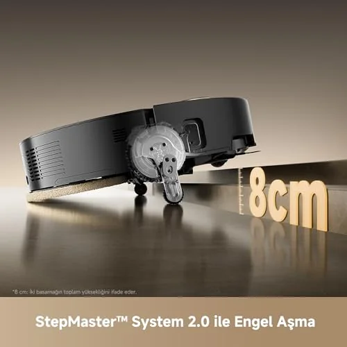 MOVA MOVA MOBIUS 60 MopSwap™ Sistemli Robot Süpürge, 30.000 Pa Emiş Gücü, Dinamik Emiş Koruma Sistemi, 8 cm’ye Kadar Engel Aşma, 100 °C ile Yıkama Sistemi, 3 Yıl Garanti
