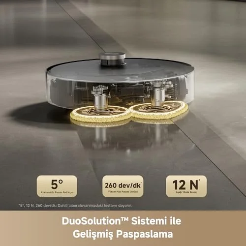 MOVA MOVA MOBIUS 60 MopSwap™ Sistemli Robot Süpürge, 30.000 Pa Emiş Gücü, Dinamik Emiş Koruma Sistemi, 8 cm’ye Kadar Engel Aşma, 100 °C ile Yıkama Sistemi, 3 Yıl Garanti