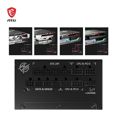 MSI PSU MPG A1000G PCIE5 1000W 80+ GOLD POWER SUPPLY
