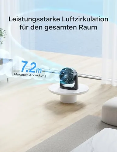 PELONIS Pelonis Küçük Oda - Masa Fanı, 38dB Sessiz Çalışma, 100° Dikey Hareket, 3 Kademeli Güç, Siyah