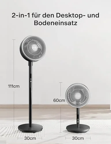 PELONIS Pelonis Uzaktan Kumandalı Vantilatör, 36dB Sessiz Çalışma, Hız Ayarı, 60-111cm Ayarlanabilir Yükseklik, Dikey ve Yatay Eksende Salınım, 35 Watt