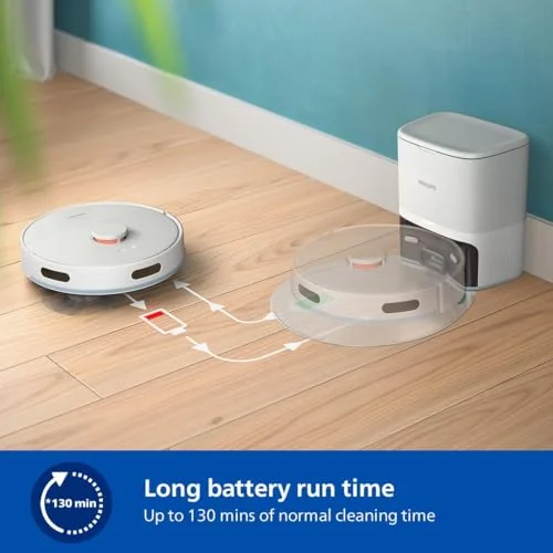 Philips Philips 2000 Serisi Islak Kuru Moplu İstasyonlu Robot Süpürge, HomeRun Uygulaması, LDS Radar Navigasyon, Beyaz, XU2100/20