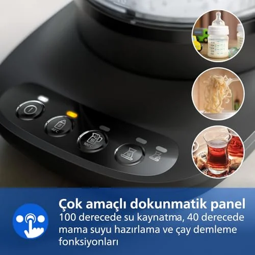 Philips Philips 5000 Serisi Çay Makinesi - Otomatik Sıcak Tutma, 2,2L Ekstra Geniş Kapasite, 0,9L Cam Demlik, 1900W Güç (HD7360/00)