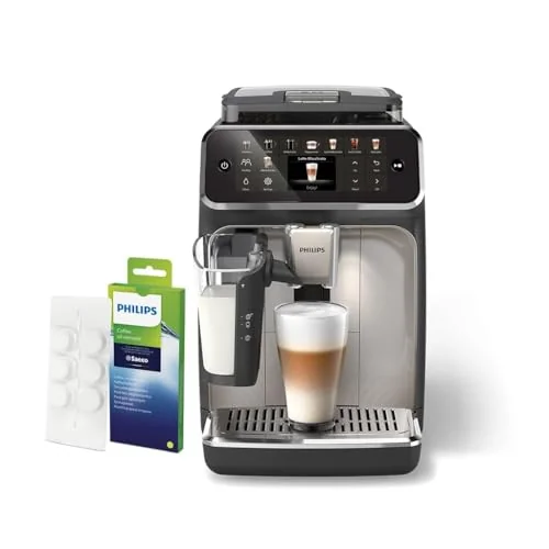 Philips Philips 5500 Serisi LatteGo Tam Otomatik Espresso Makinesi 20 Sıcak ve Soğuk İçecek, Renkli Dokunmatik Ekran, Beyaz Krom Renk, QuickStart, SilentBrew Teknolojisi (EP5543/90)