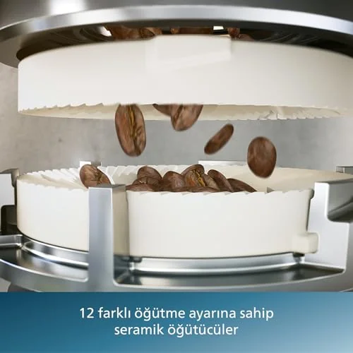 Philips Philips 5500 Serisi LatteGo Tam Otomatik Espresso Makinesi 20 Sıcak ve Soğuk İçecek, Renkli Dokunmatik Ekran, Beyaz Krom Renk, QuickStart, SilentBrew Teknolojisi (EP5543/90)