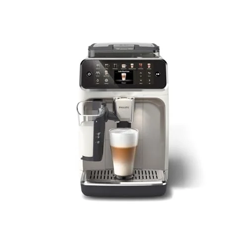 Philips Philips Ev Aletleri Türkiye 5500 Serisi LatteGo Tam Otomatik Espresso Makinesi EP5543/90-20 İçecek, Beyaz Krom