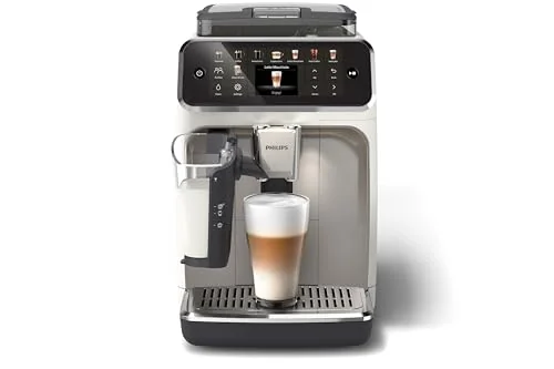 Philips Philips Ev Aletleri Türkiye 5500 Serisi LatteGo Tam Otomatik Espresso Makinesi EP5543/90-20 İçecek, Beyaz Krom