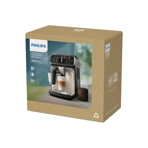 Philips Philips Ev Aletleri Türkiye 5500 Serisi LatteGo Tam Otomatik Espresso Makinesi EP5543/90-20 İçecek, Beyaz Krom