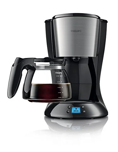 Philips Philips Filtre Kahve Makinesi, 1,2 Lt Kapasite, Otomatik Kapanma, Cam Demlikli, Kolay Doldurma, Zamanlayıcı, Siyah ve Metal, HD7459/20