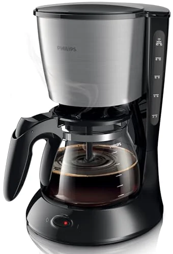 Philips Philips Filtre Kahve Makinesi, 1,2 Lt Kapasite, Otomatik Kapanma, Cam Demlikli, Siyah ve Metal, HD7462/20