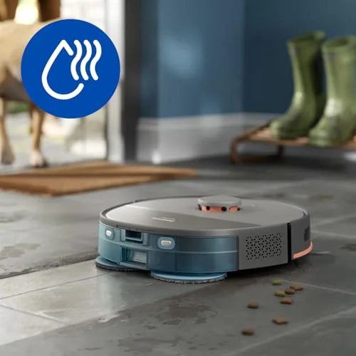 Philips Philips HomeRun 5000 Serisi Robot Elektrikli Süpürge, Çift Döner Mop, Süpürme ve Paspas, 10.000Pa Emiş Gücü, Lazer Çizgi Navigasyon, HomeRun Uygulaması, Açık Gri (XU5100/10)
