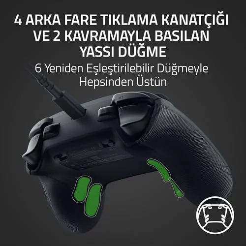Razer Wolverine V3 Tournament Edition - Xbox X|S ve PC için Kablolu Espor Kumandası (Mecha Dokunsal Aksiyon Düğmeleri, Pro HyperTriggers, 8 yönlü D-Pad, 3m USB-C kablo) Siyah