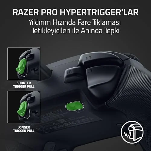 Razer Wolverine V3 Tournament Edition - Xbox X|S ve PC için Kablolu Espor Kumandası (Mecha Dokunsal Aksiyon Düğmeleri, Pro HyperTriggers, 8 yönlü D-Pad, 3m USB-C kablo) Siyah