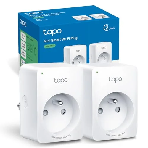 Tapo P100 2-Pack , Akıllı Mini Wi-Fi Soketi, Amazon Alexa ve Google Home ile Çalışır, Uzaktan Kontrol, Cihaz Paylaşımı, Hub Gerekmez