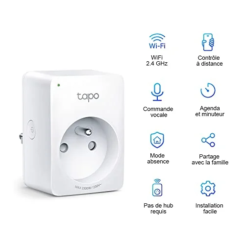Tapo P100 2-Pack , Akıllı Mini Wi-Fi Soketi, Amazon Alexa ve Google Home ile Çalışır, Uzaktan Kontrol, Cihaz Paylaşımı, Hub Gerekmez