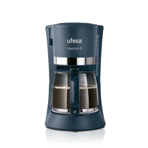 Ufesa Ufesa Filtre Kahve Makinesi CG7114 Capriccio, 6 Fincan, 600 W, 0.6 L, Kalıcı Filtre, Damlama Durdurma, Otomatik Kapanma, Siyah