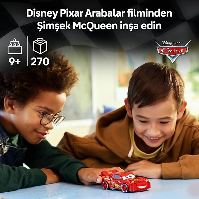 LEGO Speed Champions | Şimşek McQueen 77255 – 9 Yaş ve Üzeri Çocuklar için 'Lightyear' Baskılı Lastikler ve Ünlü Far Çıkartmaları İçeren Oyuncak Yapım Seti, Yaratıcı Hediye Fikri (270 Parça)
