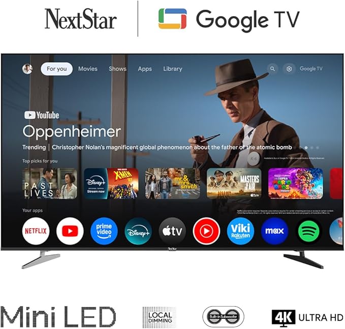 NextStar YE-65IDWG11 65'' 165 Ekran Uydu Alıcılı 4K Ultra HD Google MiniLED TV [Enerji Sınıfı G] [Enerji Sınıfı G]